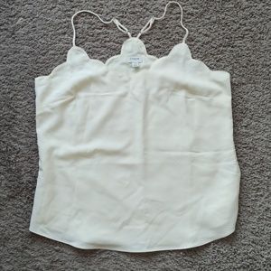 NWT J. Crew Scalloped Cream Cami Tank Top